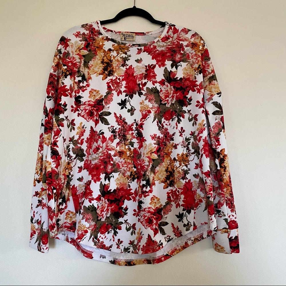 Show Me Your Mumu Women’s Floral Thermal Long Sleeve Top Size‎ S